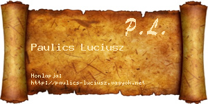 Paulics Luciusz névjegykártya